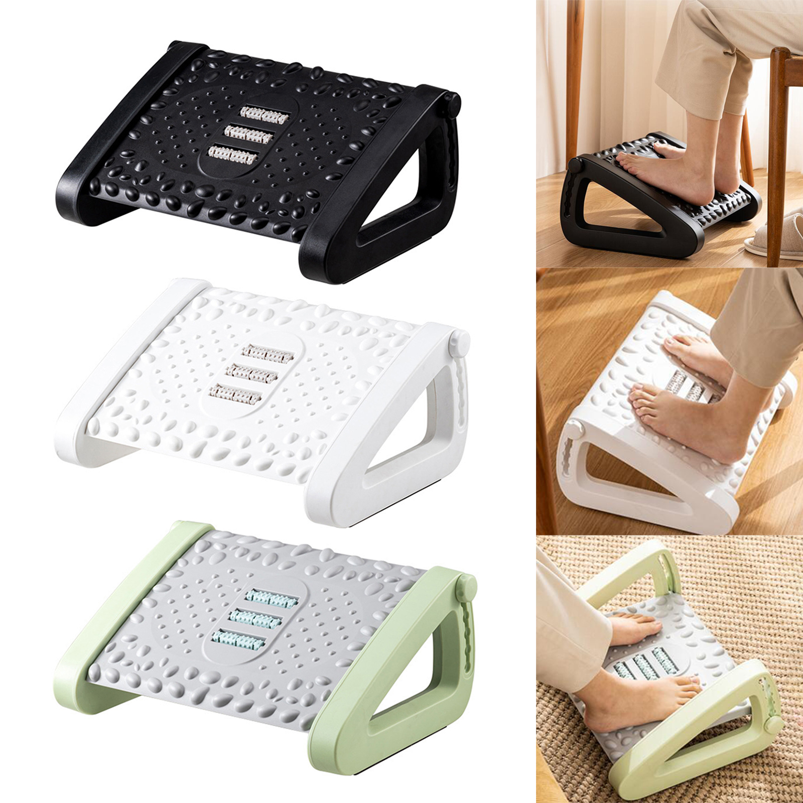 Blesiya Adjustable Foot Rest-- Improved Posture Solemassage Thicken Plastic for Work