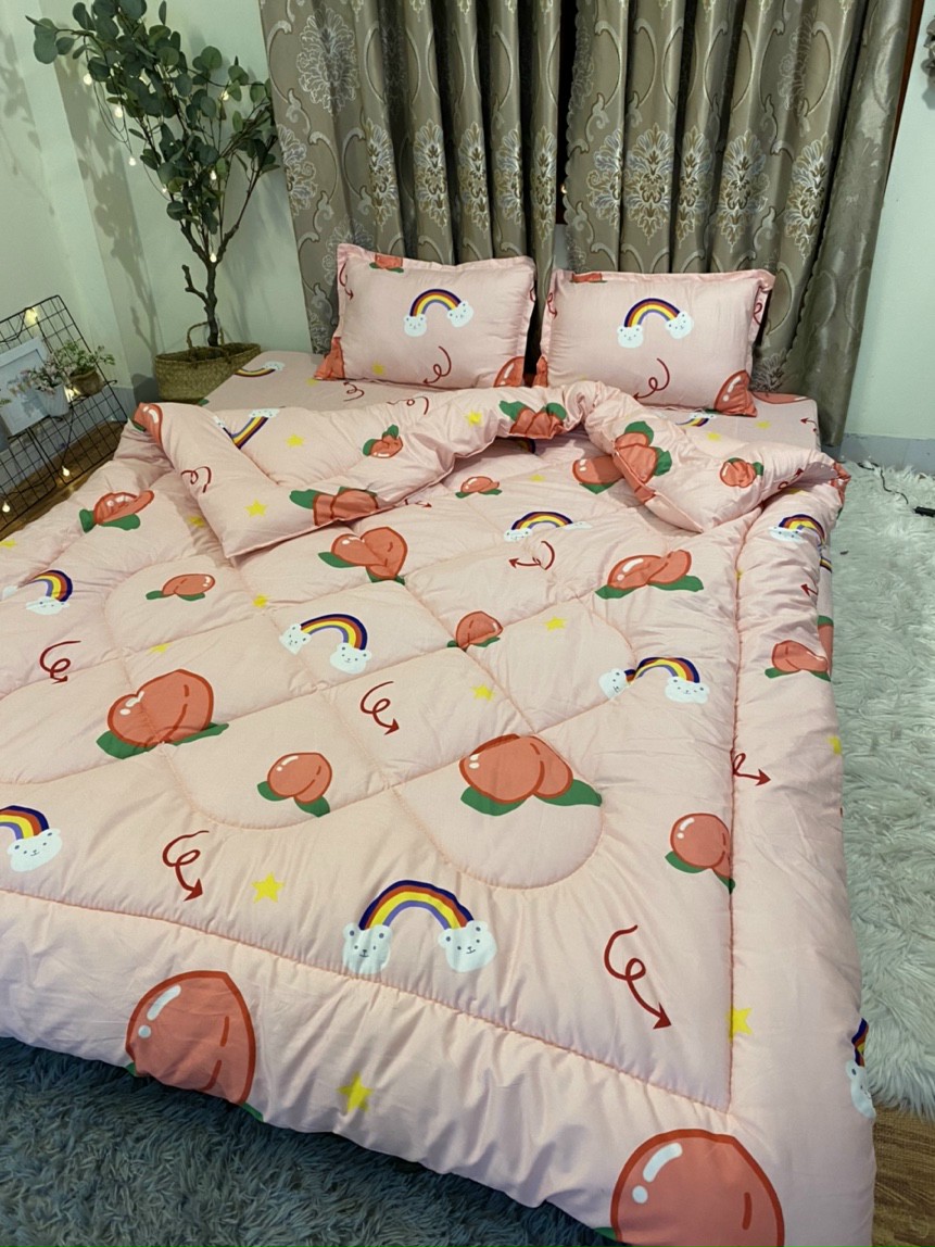 Bộ chăn ga cotton hàn quốc 5 món
