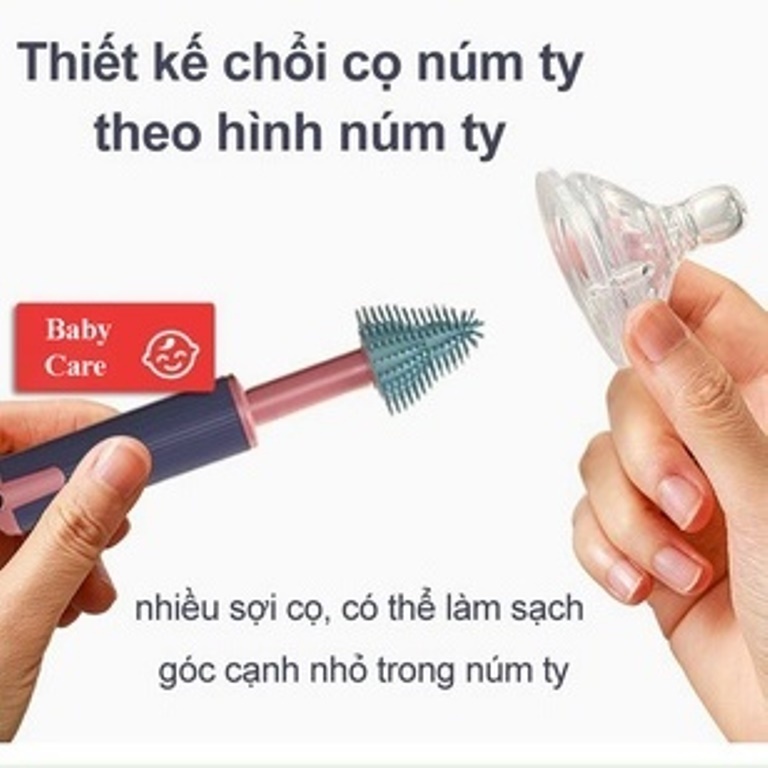 Bộ cọ rửa bình silicon cao cấp 3 chi tiết