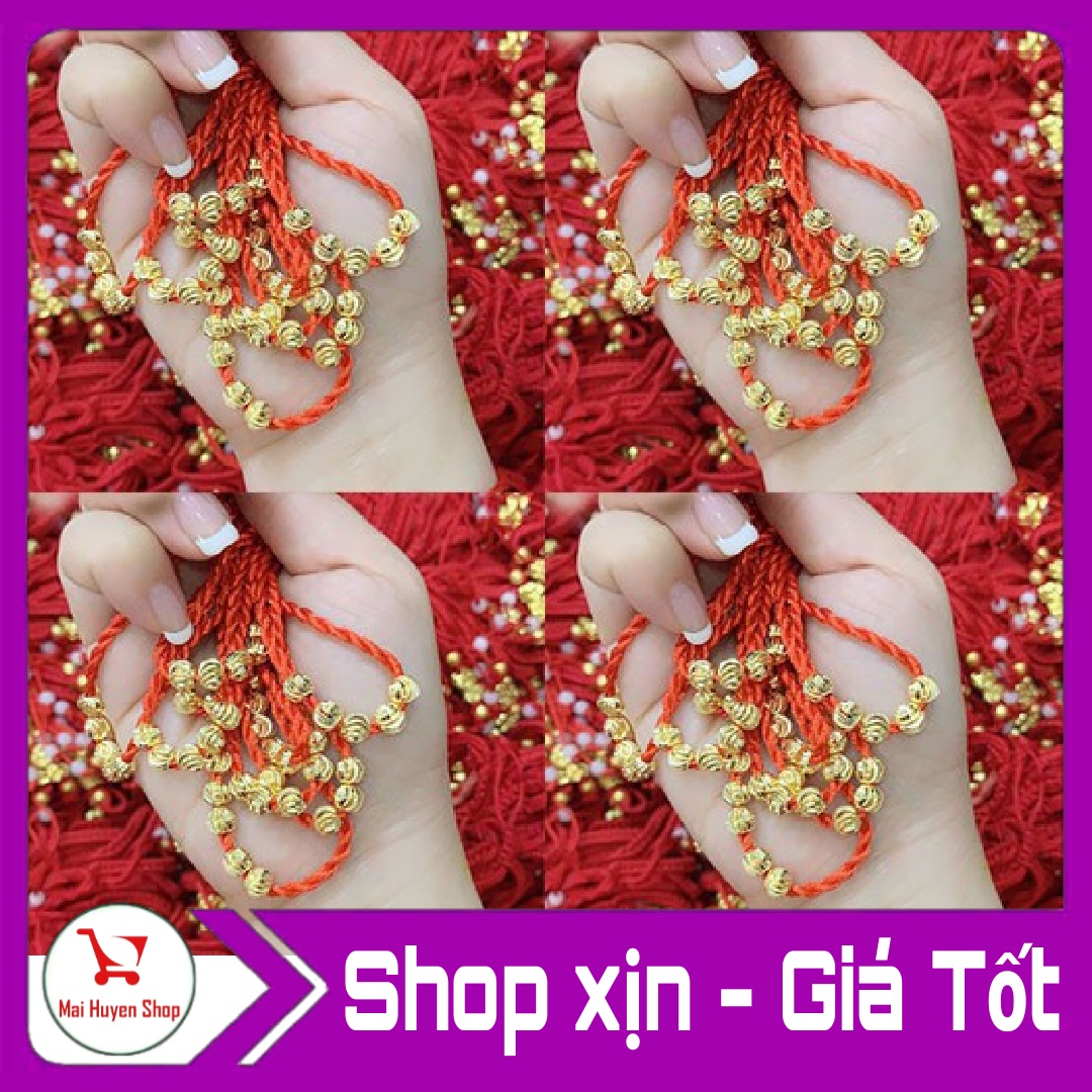 [HCM]Vòng đeo tay 5 hạt châu may mắn - DÂY ĐỎ