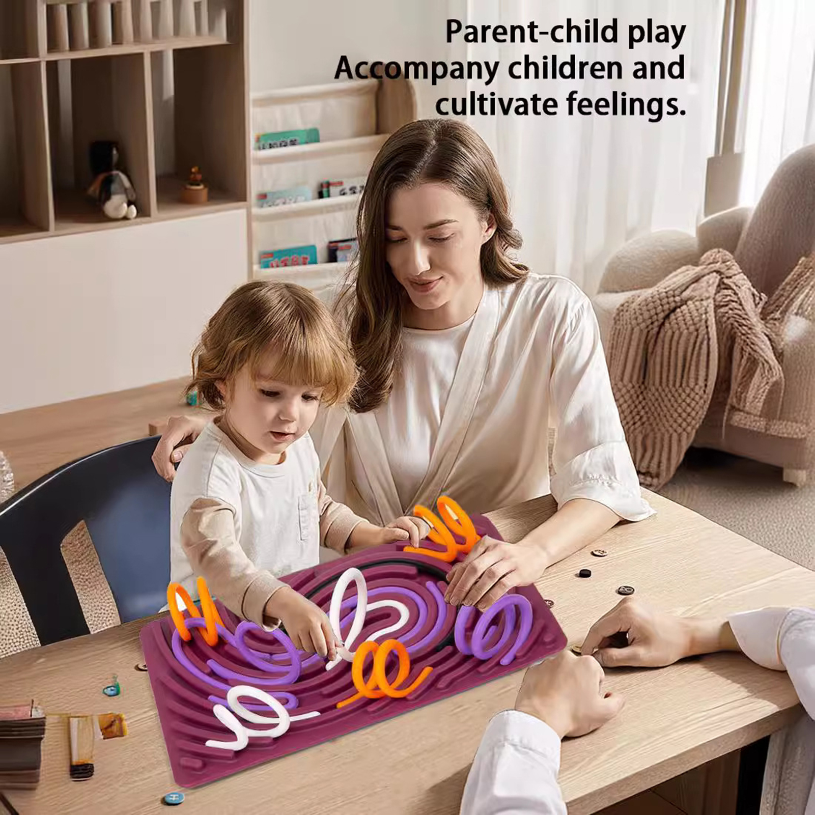 microgood Children Sensory Activity Board Silicone Sensory Activity Board Interactive Sensory Fidget Board Toy for Kids Educational Busy Board Game for Fine Motor Skills Development and Anxiety for Children