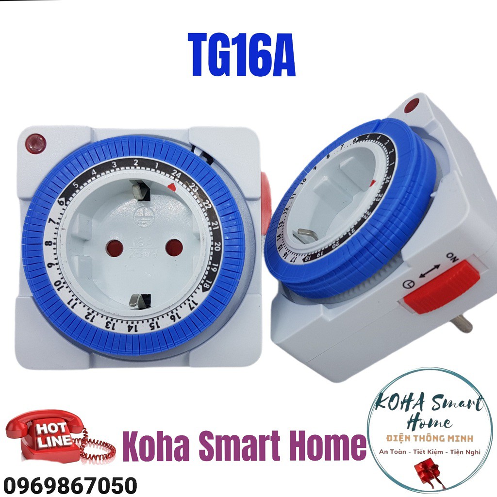 Ổ cắm timer hẹn giờ cơ TG16A - Chất Lượng Cao