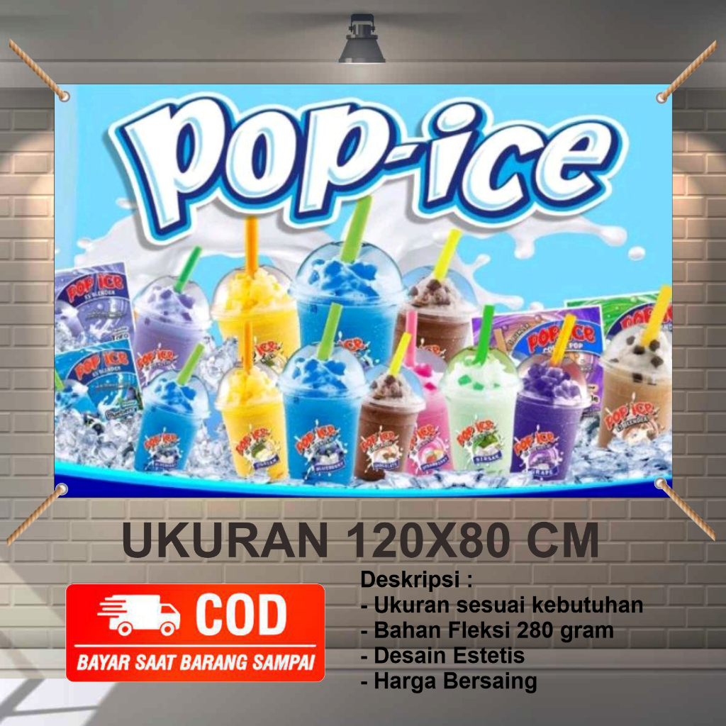 spanduk pop es banner pop ice murah | Lazada Indonesia