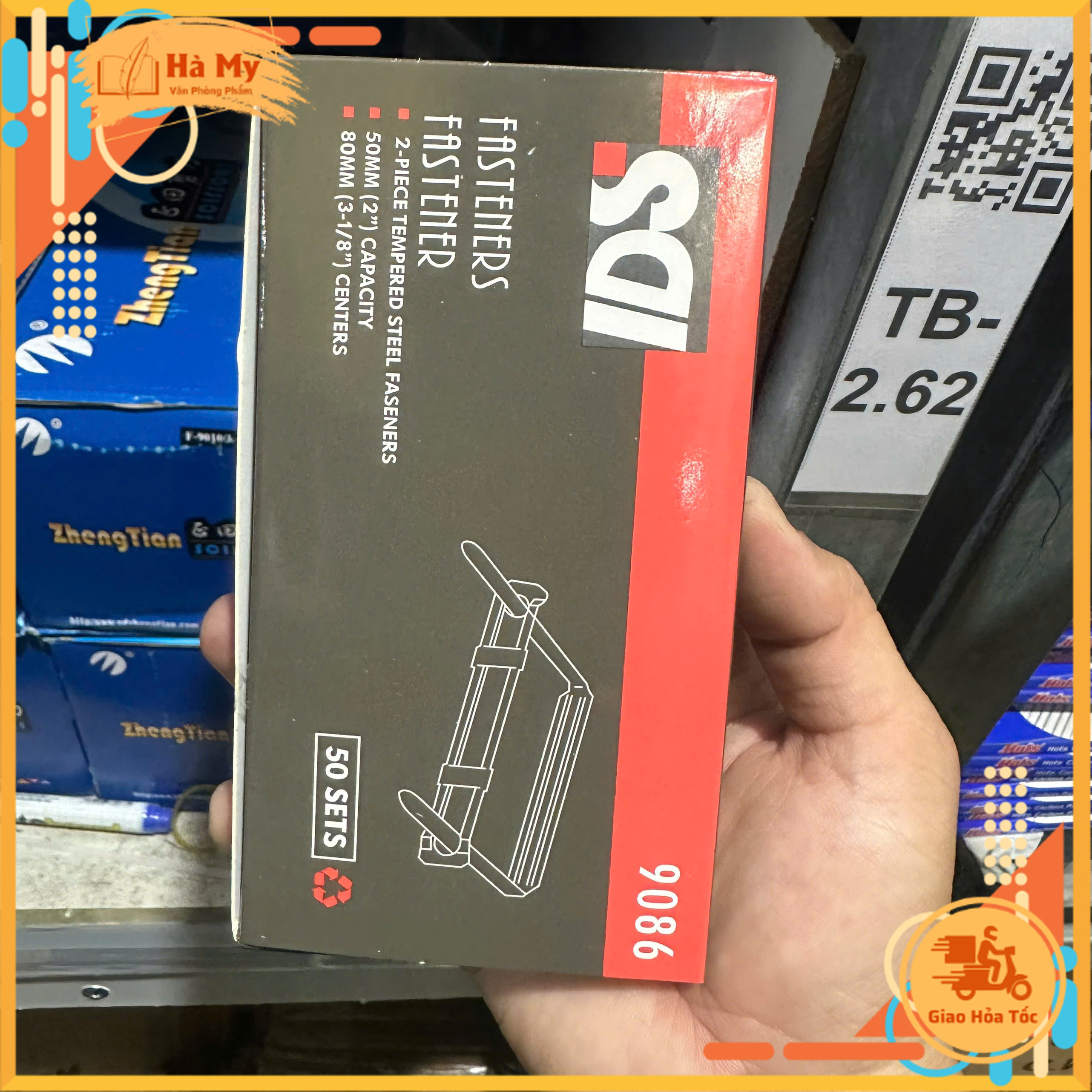 (1 Hộp) Nẹp giấy / Kẹp Acco Sắt Sdi 9086