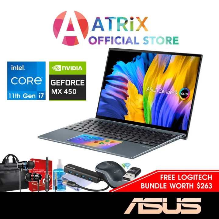 【Same Day Delivery|MS Office】ASUS Zenbook 14X UX5400EG-KN178T | 14inch OLED (2880 x 1800) DCI-P3: 100% | Screenpad 2.0 | Intel Core i7-1165G7 | 16GB LPDDR4x | 1TB PCIe SSD | Nvidia MX450 | 2Y Warranty