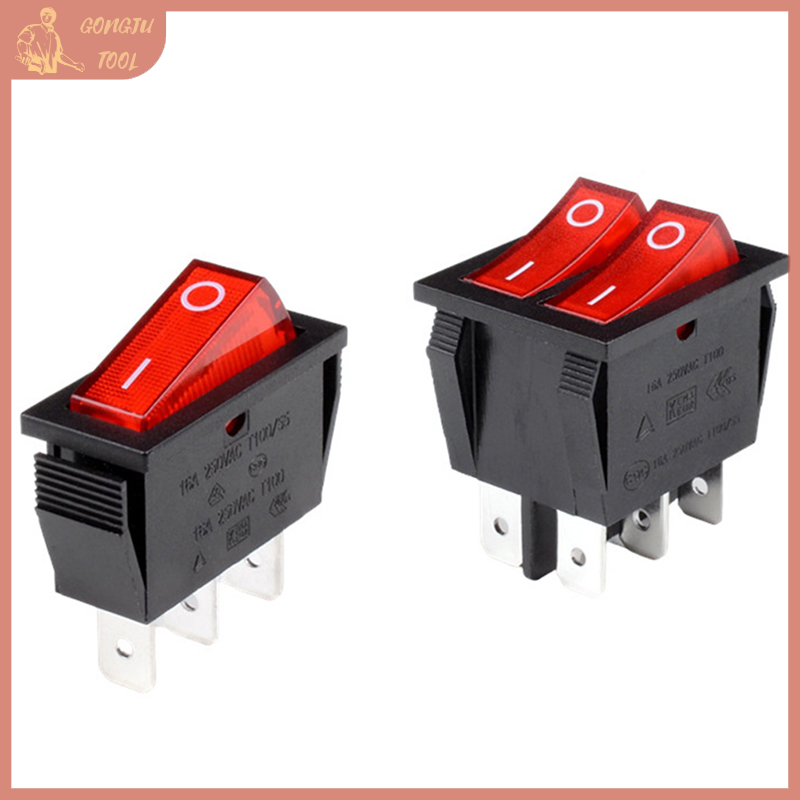 🔨 TOOL 5PCS Multi-Function Electric Cooker Switch Rice Cooker Boat Type Power Rocker Switch With Light 2nd Gear Single Switch 3-Pin Boat Rocker Switch