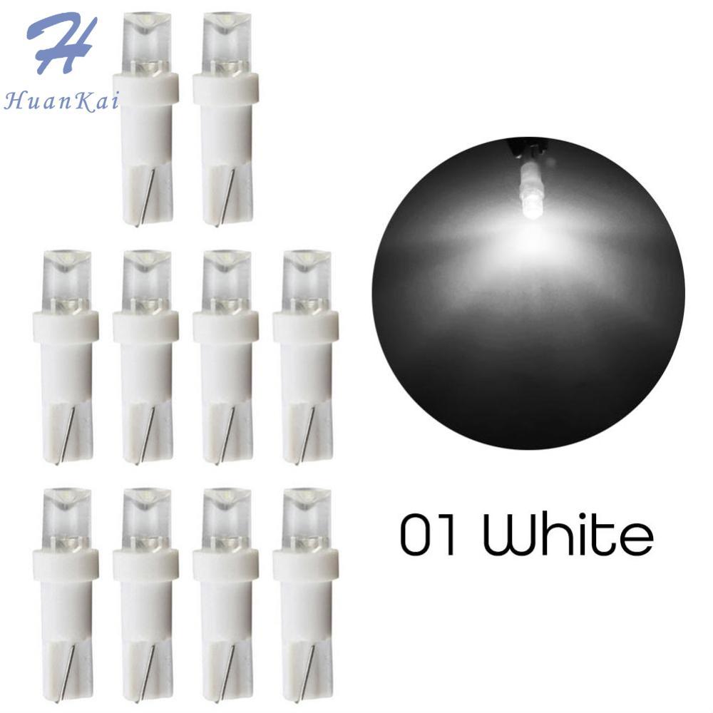 10Pcs T5 LED Car Dash Dashboard Lights Bulb Instrument Panel Lamp Speedometer Wedge Side Concave Lens