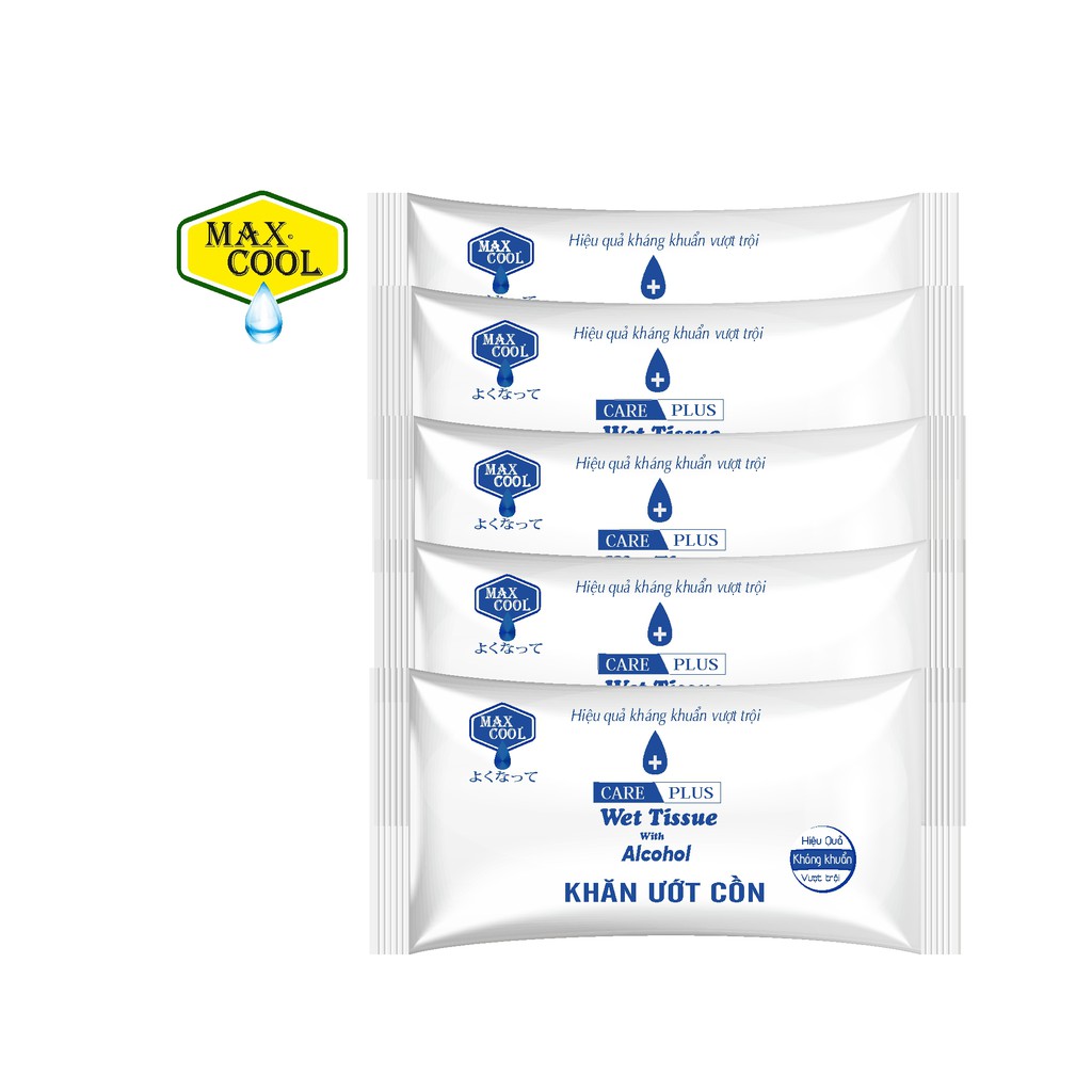 Combo 20 cái Khăn ướt Cồn Max Cool kháng khuẩn Wet Tissue Alcohol
