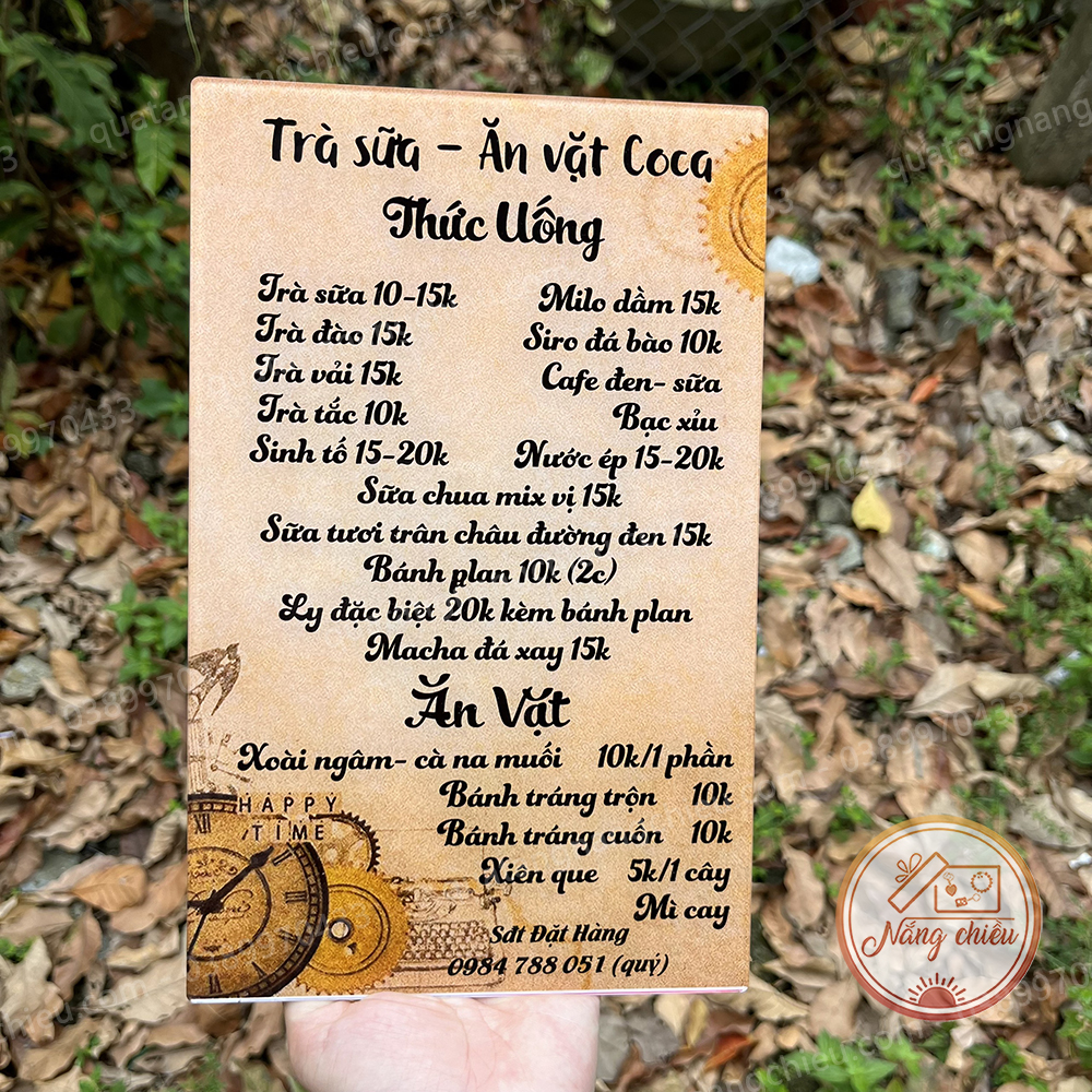 Bảng menu tiệm ăn vặt- thiết kế theo yêu cầu
