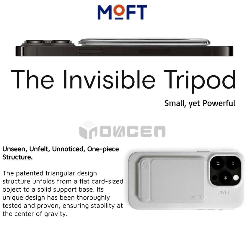Moft movas™Snap giá đỡ điện thoại ba chân vô hình, tương thích từ tính, foldabl, nhiều góc giá đỡ điện thoại và chân đế chụp ảnh selfie