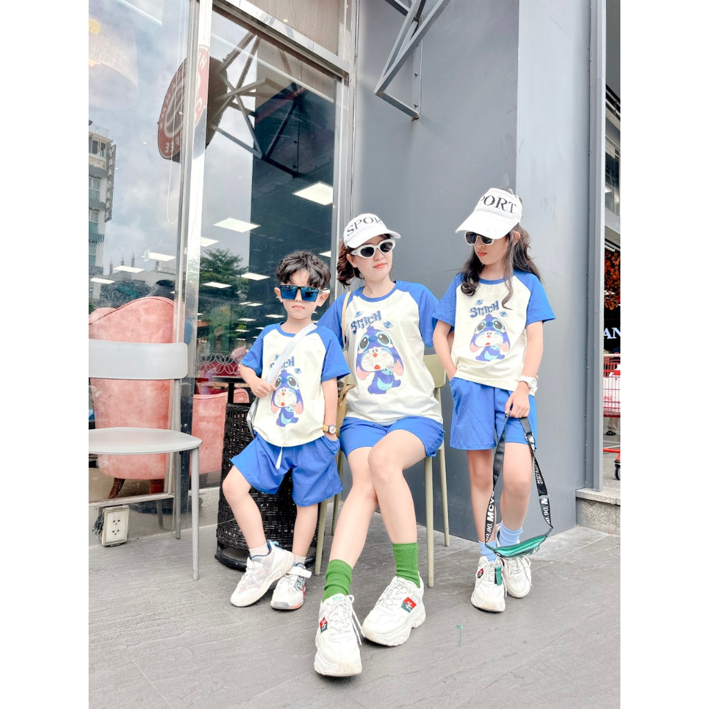 Set đồ đôi mẹ và bé gái in hình doremon db073