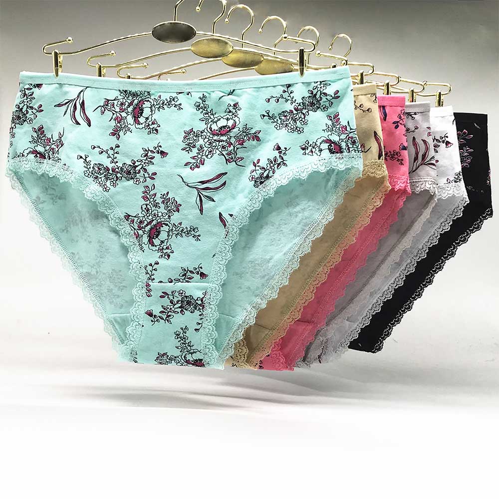 YiHWEI Female Short Floral Lingerie Women's Cotton Underwear High Waisted  Full Coverage Ladies Panties XXXXL