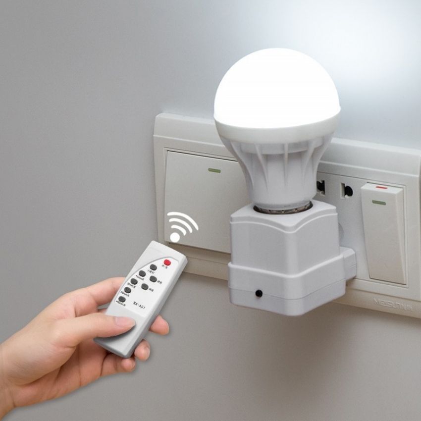 Đui đèn E27 - điều khiển từ xa bằng remote sóng RF