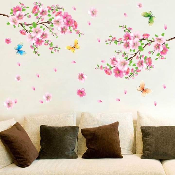DECAL DÁN TƯỜNG TẾT CÀNH ĐÀO HỒNG 5