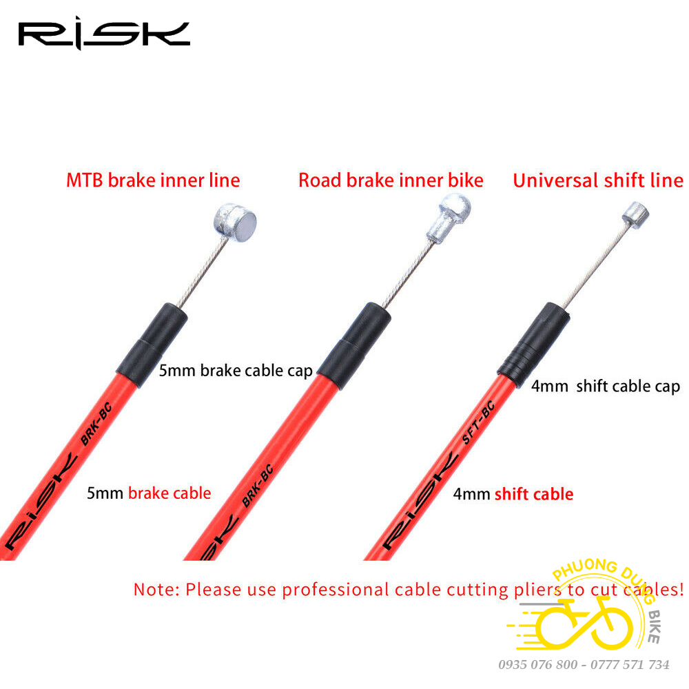 Bộ vỏ ruột dây đề dây phanh xe đạp RISK