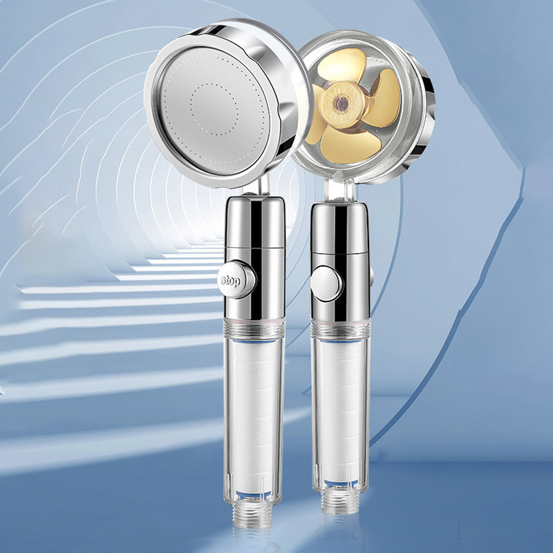 Pressurized shower, bathroom showerhead, one-key water stop, filtered household handheld shower head, dechlorinated skin care