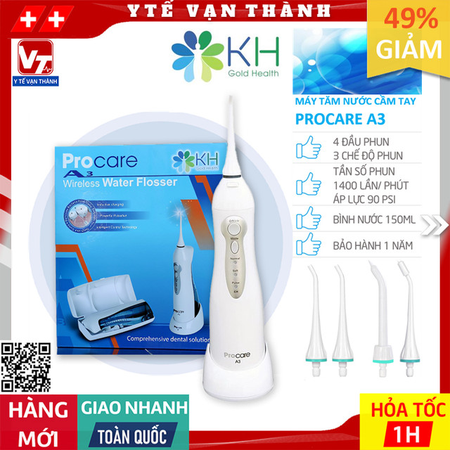 ✅ Máy Tăm Nước Cầm Tay Procare A3 | BẢO HÀNH 1 NĂM -VT0583 - Y Tế Vạn Thành