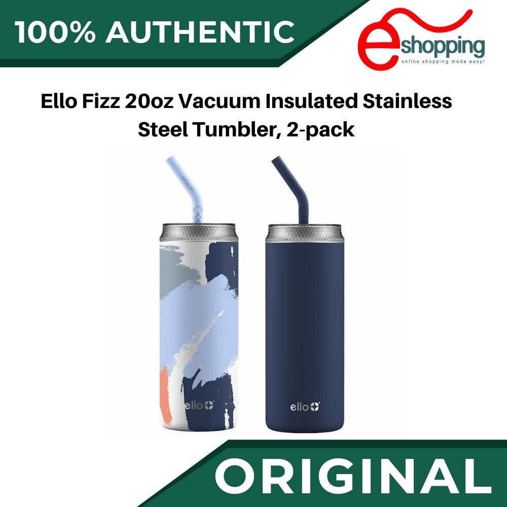 Ello Fizz 20oz Vacuum Insulated Stainless Steel Tumbler, 2-pack