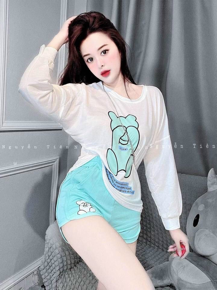Sét bộ thun tay dài quần đùi cực xinh.