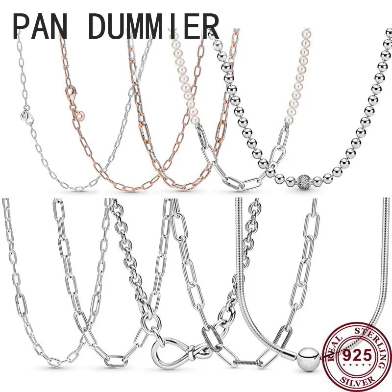 New Hot 925 Silver Exquisite Chain Link Me Series Women's Necklace Is Suitable For Original Pandoha High-quality Charm Jewelry.
