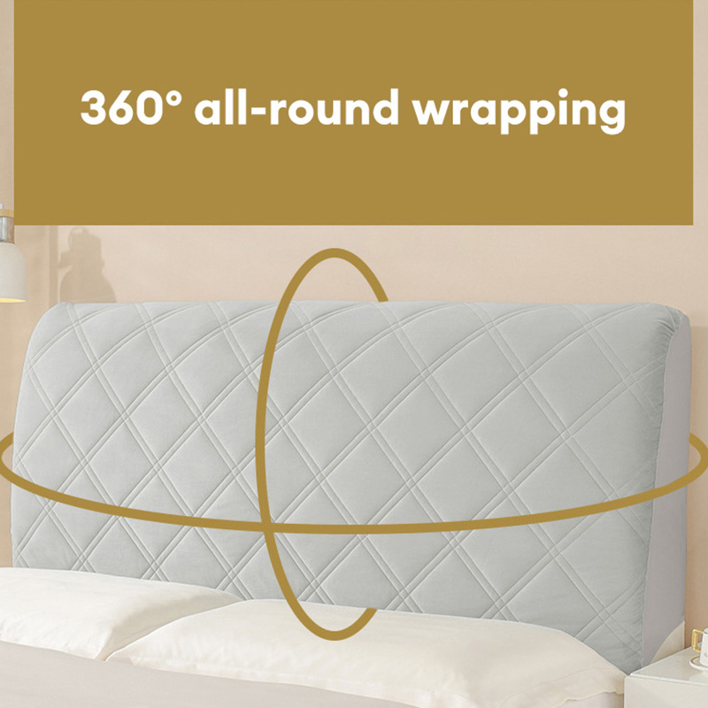 JJT [Miễn Phí Vận Chuyển]Dày da lộn đầu giường bao gồm đầu giường mềm Bìa headboard tựa lưng bao gồm chung đơn giản chống bụi bảo vệ bìa cho tránh va chạm.
