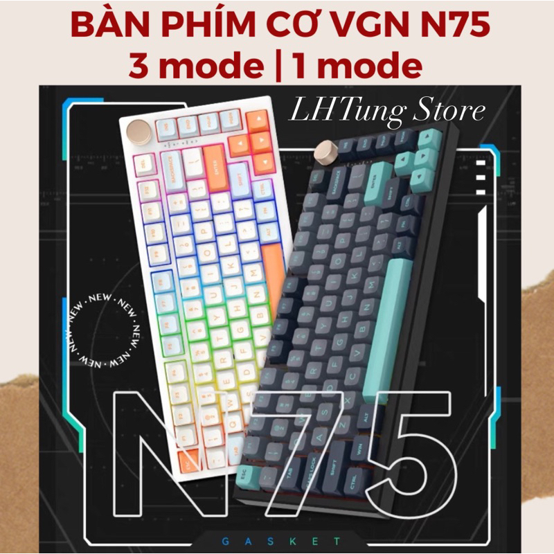 [SẴN GIAO] Bàn phím cơ không dây VGN N75 - 3 MODE/1 MODE Full Phím  ~ Layout 75%