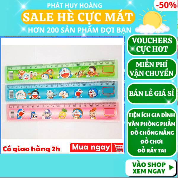 Thước kẻ cứng hoạt hình 20cm , Thước nhựa cứng 20cm có răng cưa , Thước thẳng 20cm nhiều màu cho học sinh , Thước kẻ học sinh 20cm in hình hoạt hình , Thước kẻ nhựa cứng nhiều màu 20cm , Phát Huy Hoàng