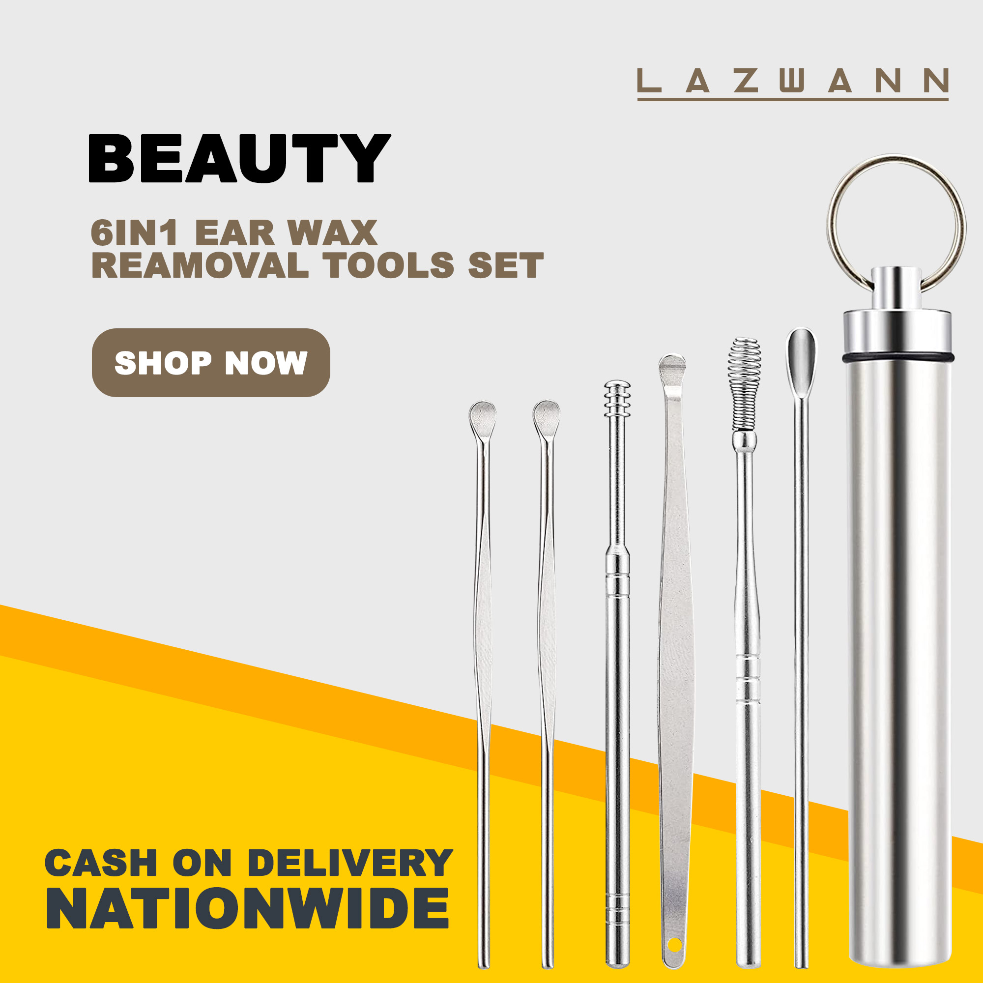 Ear Wax Removal Tools 6 in 1 Stainless Steel Ear Wax Cleaner Tool Set