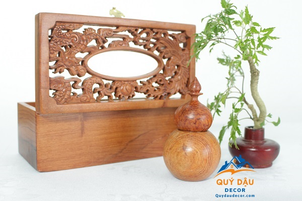 Hộp Giấy Ăn gỗ Hương Long Phụng