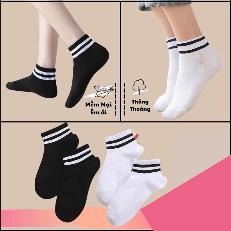 Set 10 đôi tất kẻ sọc Hàn Quốc được chọn màu