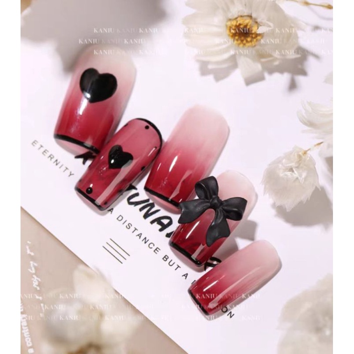 Set nơ 2 cánh nhiều màu trang trí đính móng nail