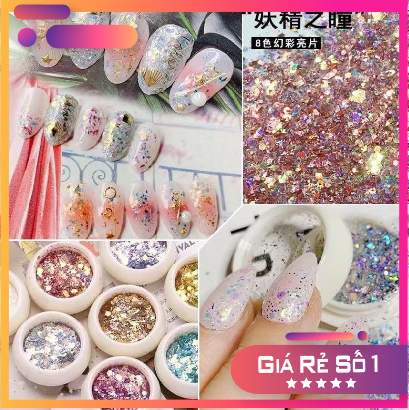 Nhũ vảy cá , nhũ rắc vảy cá - sugar nails