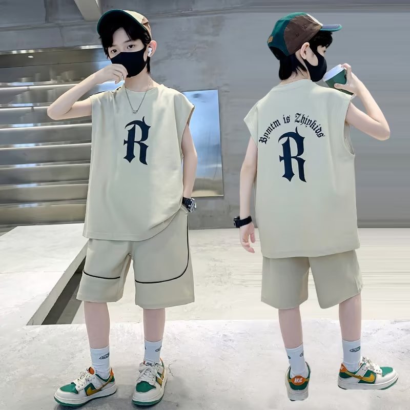 Oberni Boys Suit Children's Sleeveless Vest Sports Two-piece Set