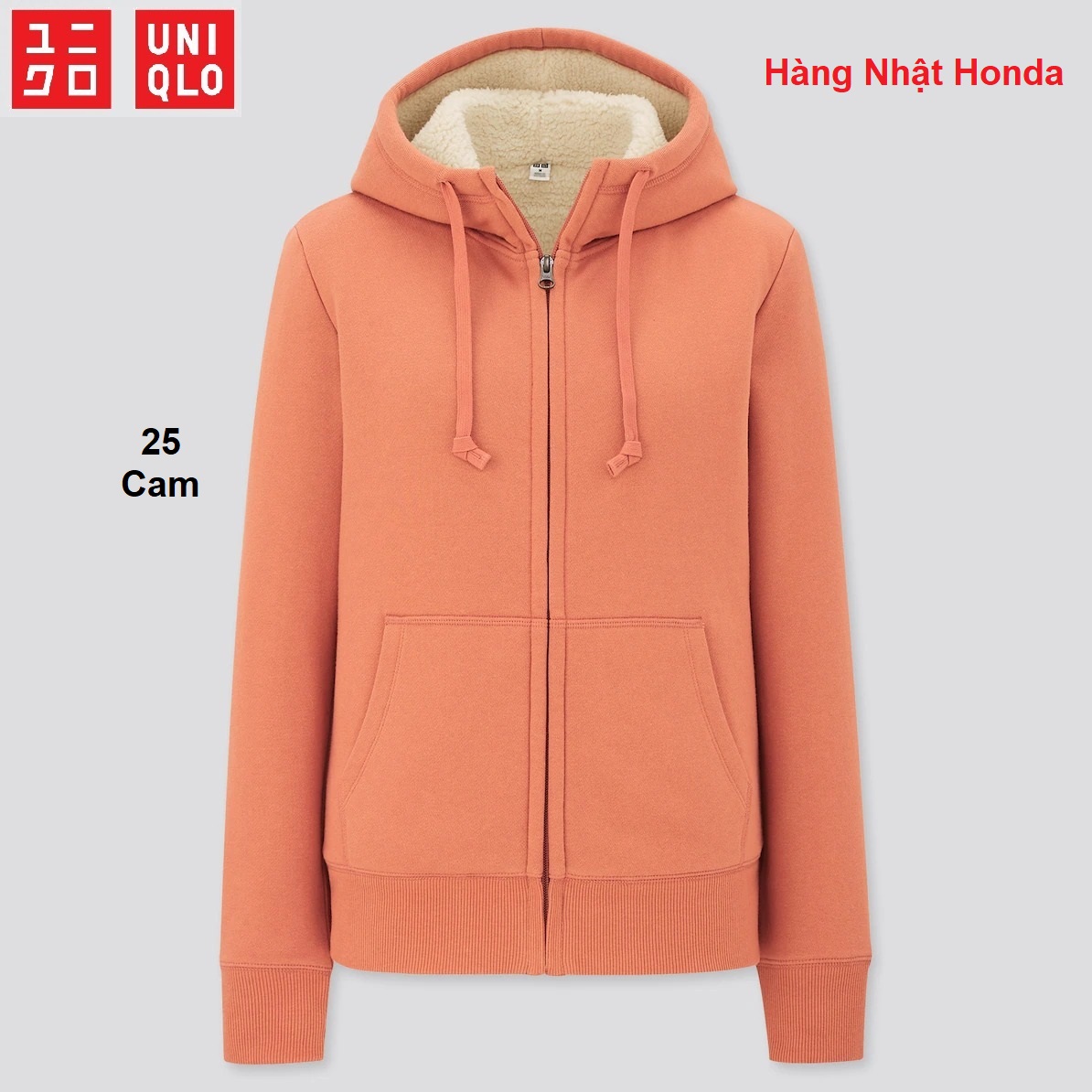 [Auth Uniqlo] Áo Khoác Nỉ Lót Lông Cừu Nữ - Tag Nhât