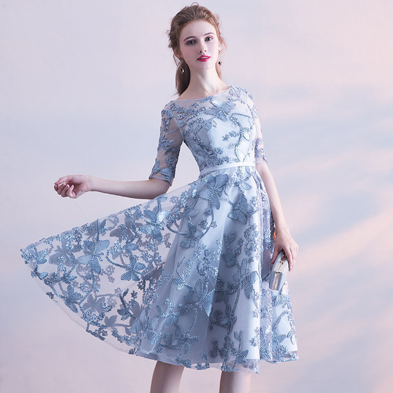 Glary Star Fairy Department Blue Gray Banquet Evening Dresses Dresses ...