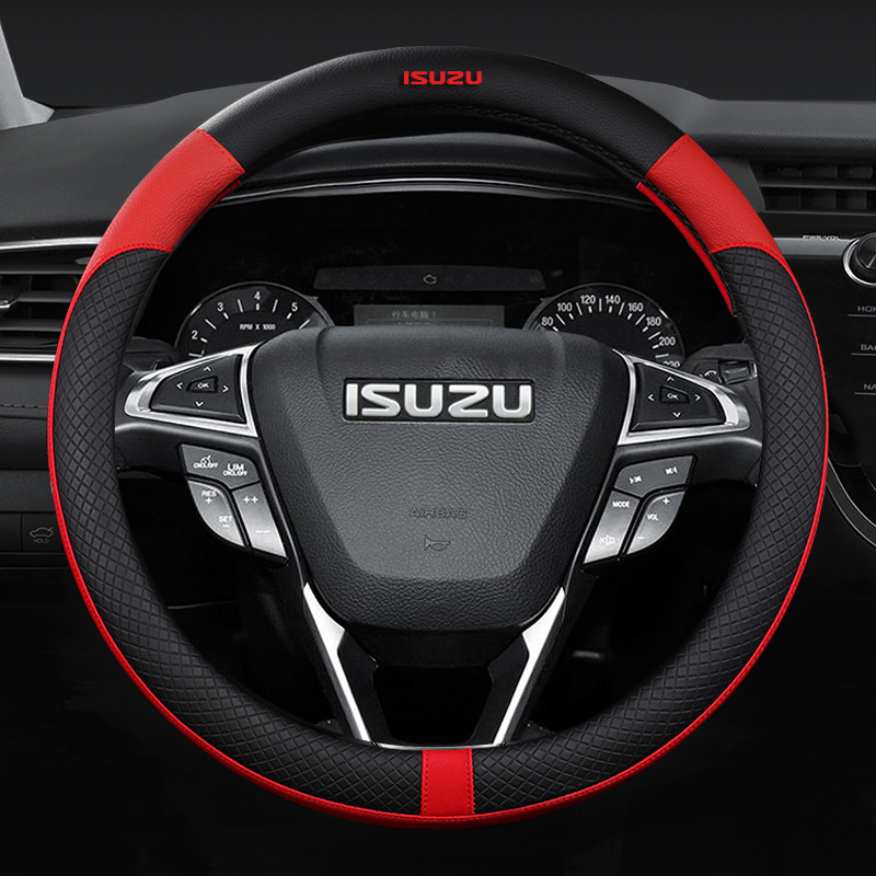 38CM Isuzu Leather Penutup Stereng Steering Wheel Cover Fit DMax MUX