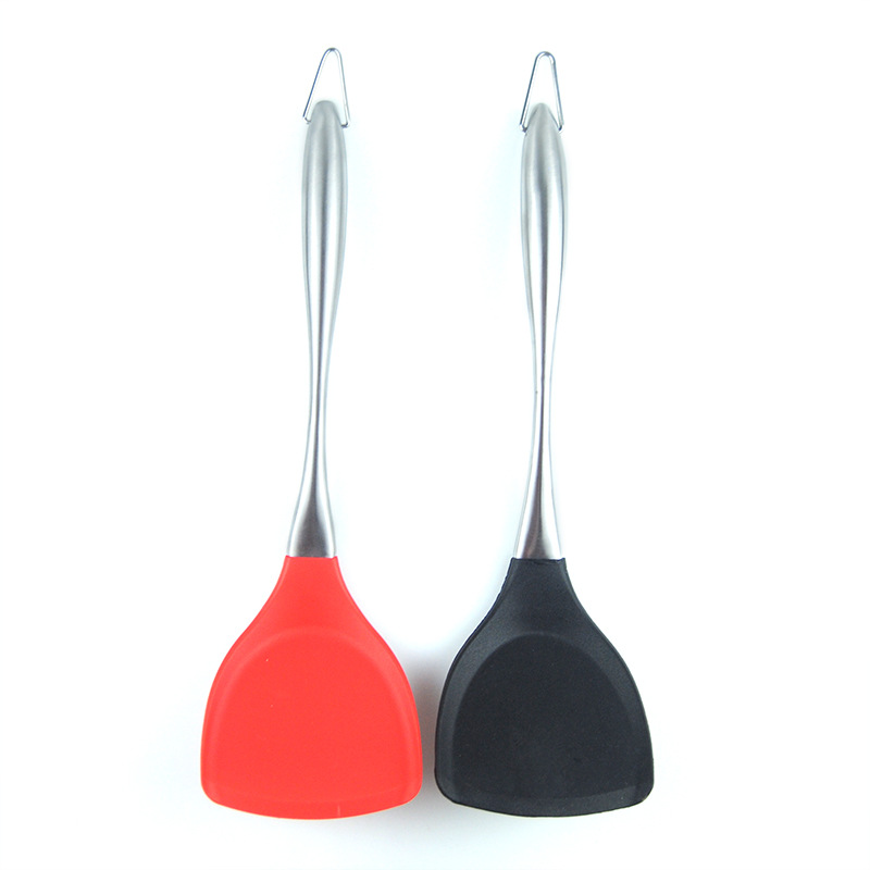 Kitchen tools Thickened silicone non-stick pan spatula Hollow handle stir-fry spatula Stainless steel spatula
