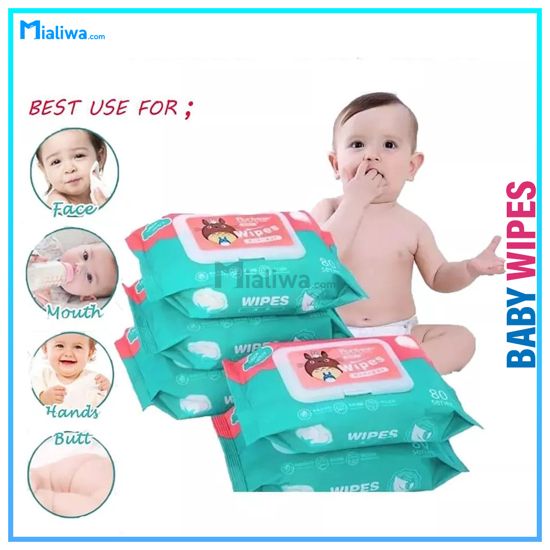Baby Wet Wipes 80 Pcs Per Pack With Lid, Hand & Mouth Towel Cleaning