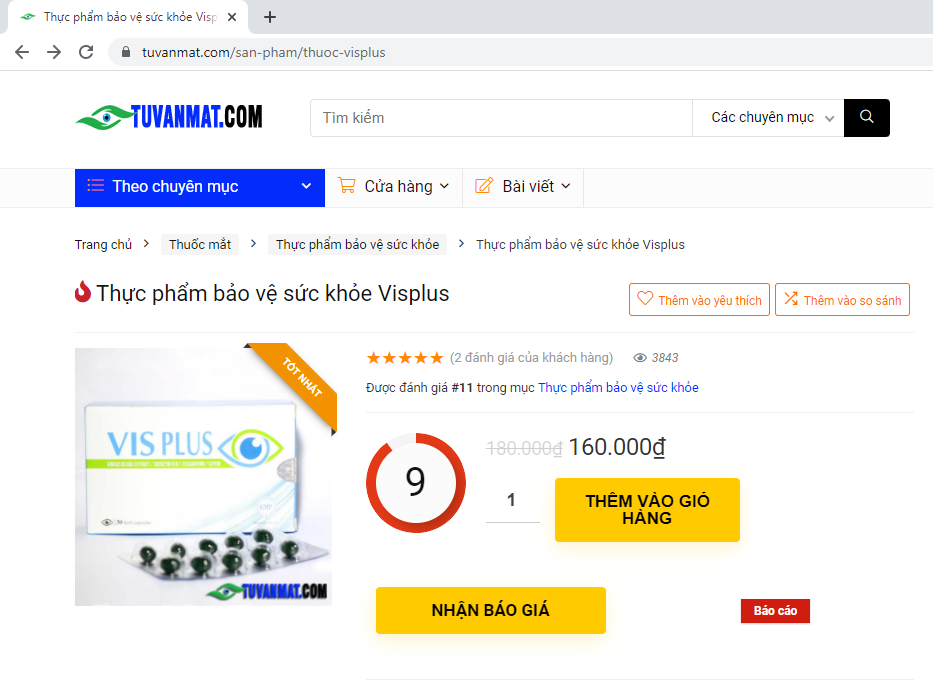 Viên uống bổ mắt Visplus Hộp 30 viên