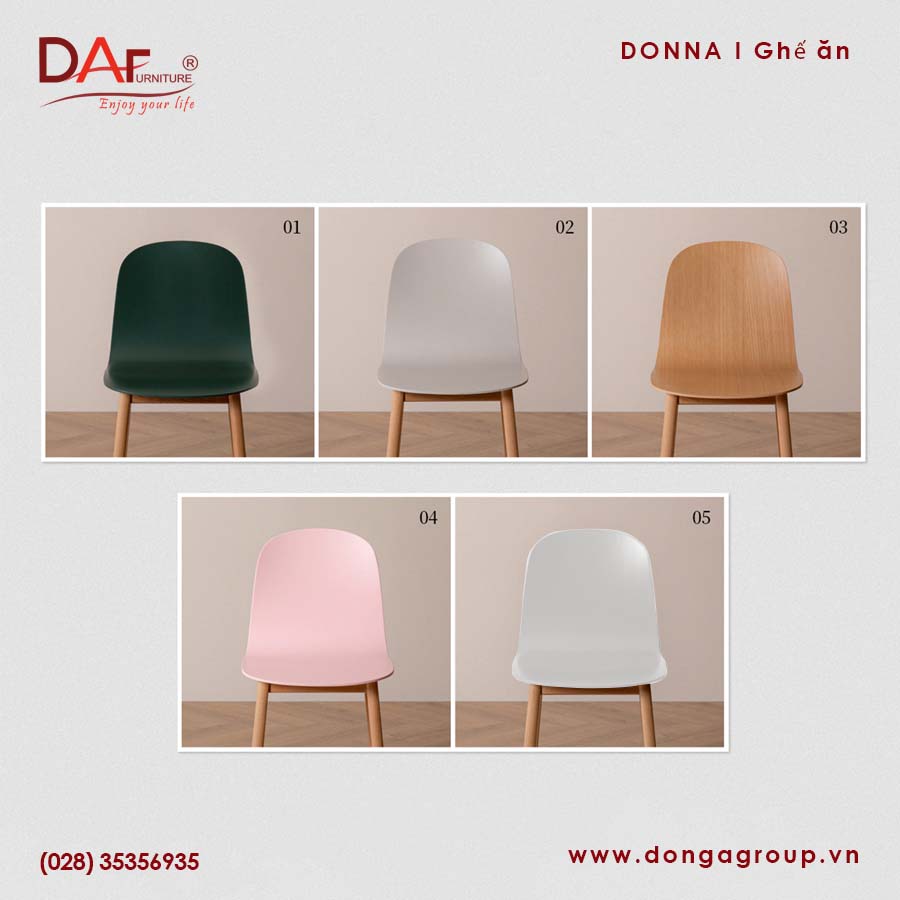GHẾ ĂN DONNA - GỖ ASH - XANH LÁ