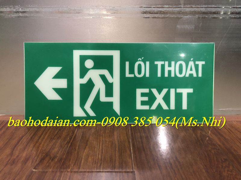 BIỂN THOÁT HIỂM EXIT DẠ QUANG KÍCH THƯỚC (35 X 15cm)- Hình thật