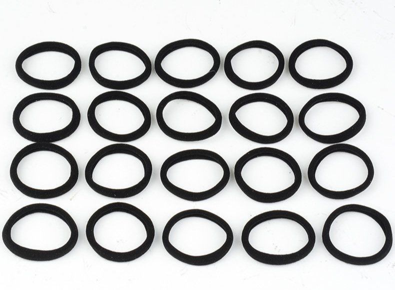 Set 10 Thun buộc tóc đính icon vàng siêu mềm mịn dễ thương