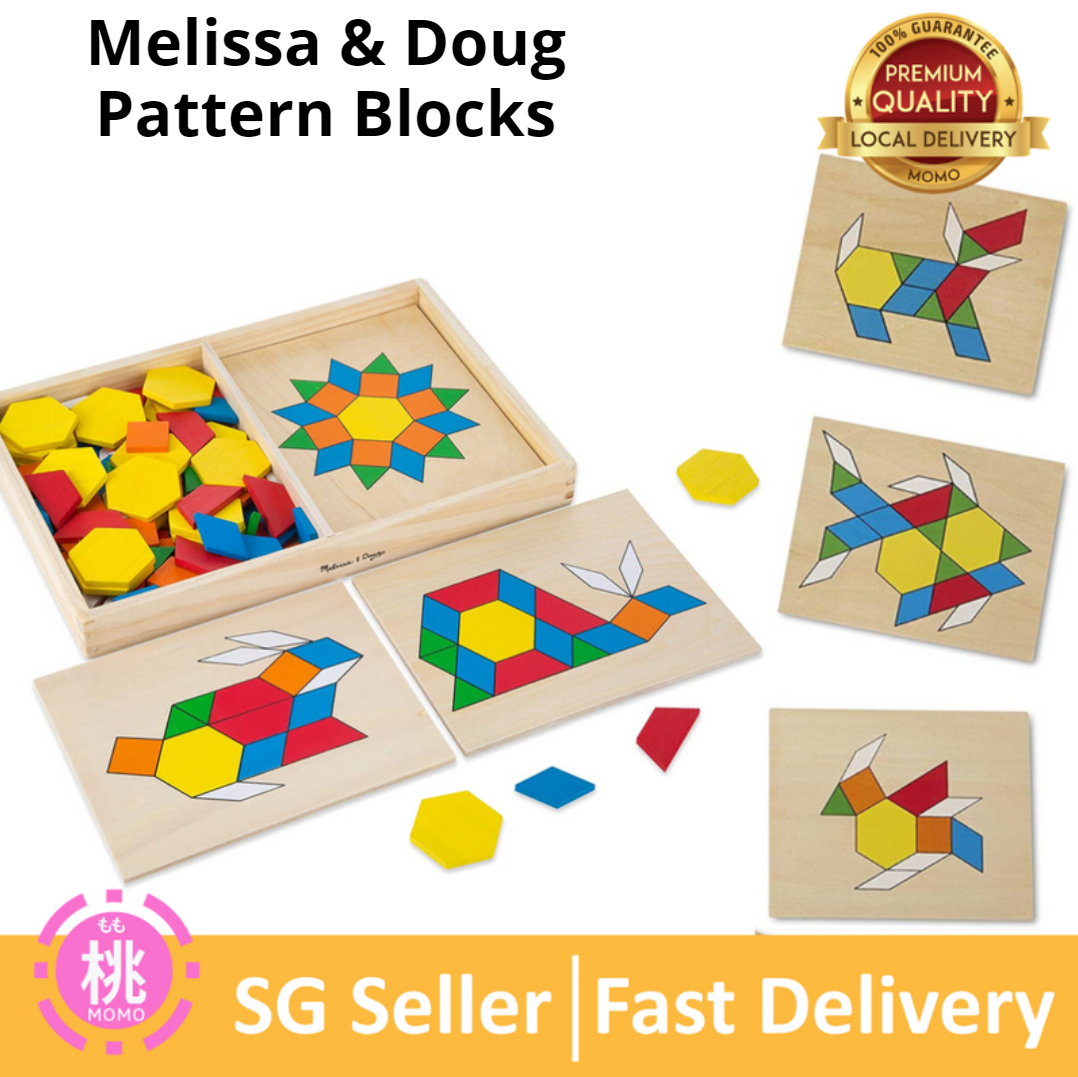 Melissa Doug Pattern Blocks and Boards Classic Toy Developmental Toy Wooden Shap 