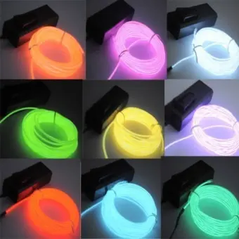 5m 16ft Flexible El Wire Neon Led Light Rope Party Car Decoration