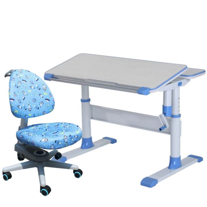 Children Ergonomics Study Table and Chair Set - Blue 