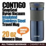 Contigo SNAPSEAL Byron Travel Mug 20oz Monaco Blue Stainless Steel Insulated Cup