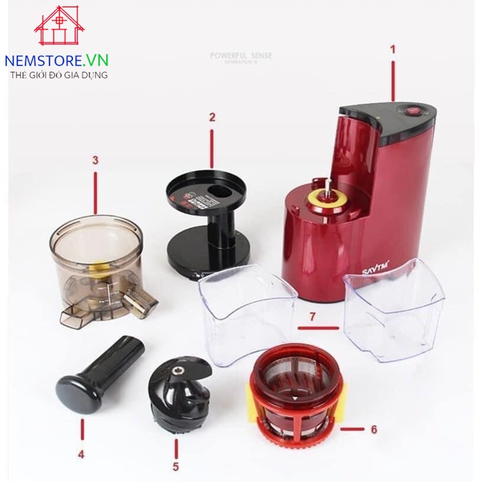 MÁY ÉP CHẬM ÉP TRÁI CÂY SATVM JE07 VẮT KIỆT BÃ [BẢO HÀNH 6 THÁNG]