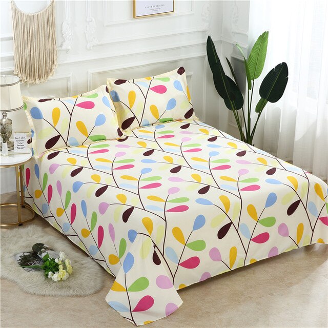 Yingke 3 Pcs Bed Set 1 Pc Bed Sheet 2 Pillowcase Queen King Twin Size Cotton/polyester Flat Sheet Bed Linen Fitted Sheet Bedsheets