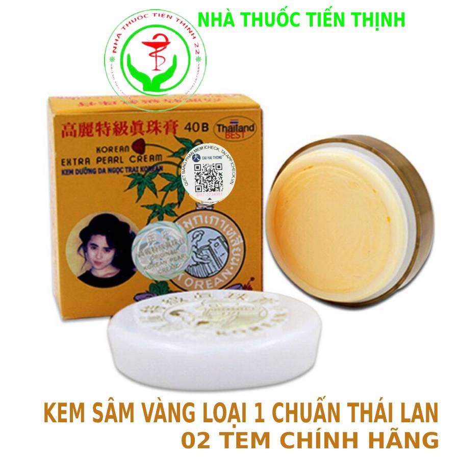 Kem Sâm Vàng Extra Pearl Cream Golden Korean Thái Lan chính hãng 2 tem 5g