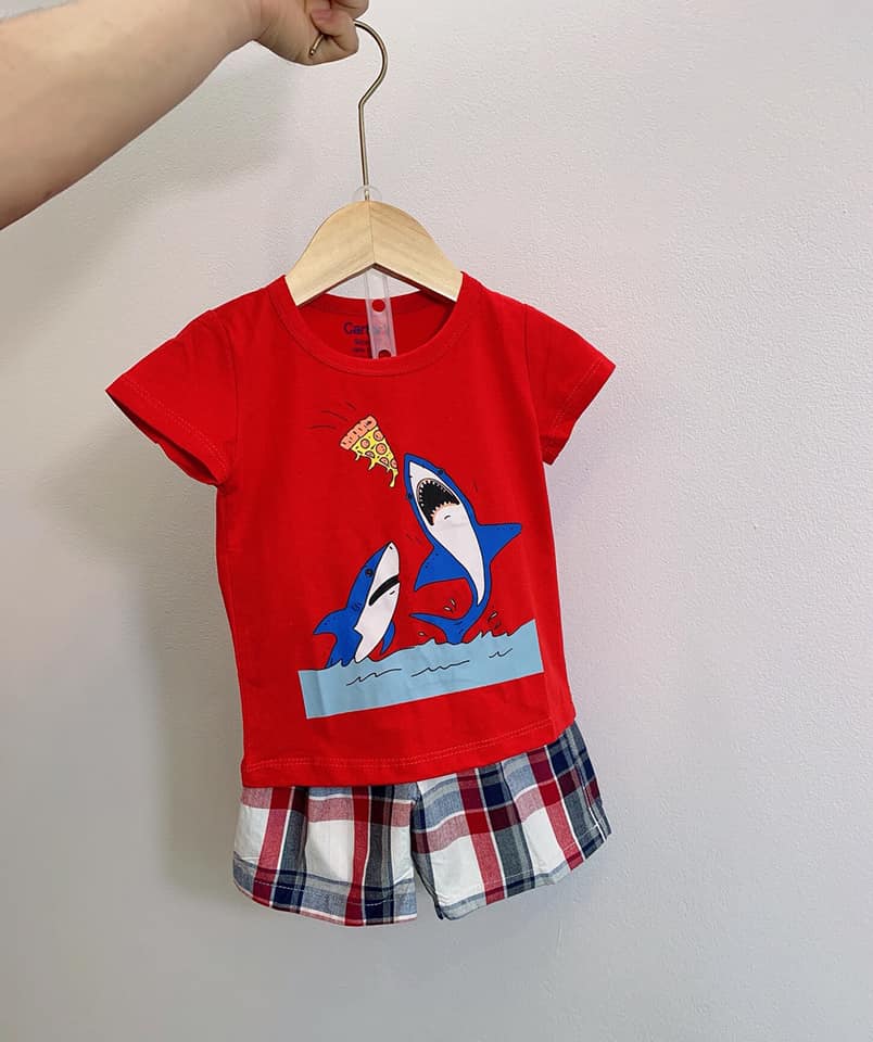 Bộ carter quần caro Bé trai